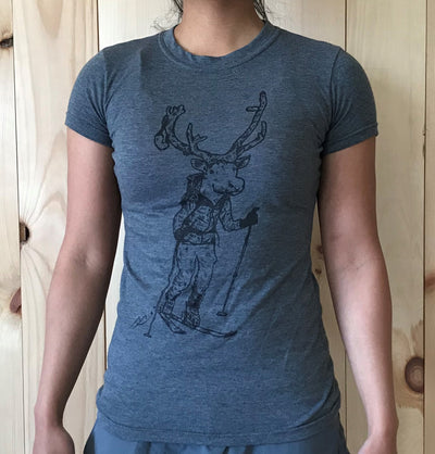 T-Shirt Ski Chic-Chocs Caribou Femme - skichicchocs